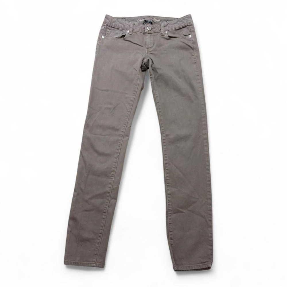 American Eagle Low Rise Skinny Jeans Taupe Y2K Casual Indie sleaze vibes Size 0